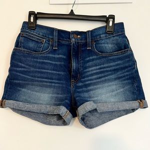 J. Crew high waisted denim shorts dark wash